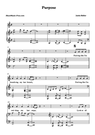 Justin Bieber  score for Piano