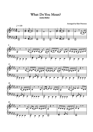Justin Bieber What Do You Mean score for Piano