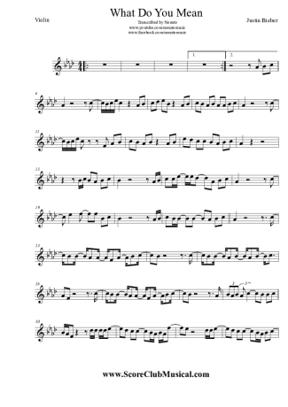 Justin Bieber What Do You Mean score for Violin