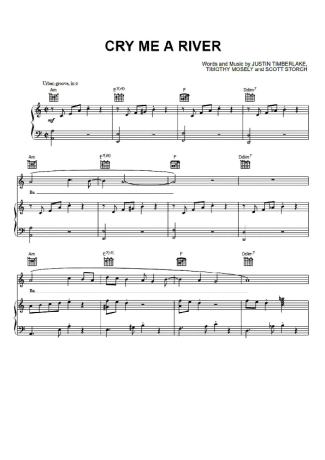 Justin Timberlake  score for Piano