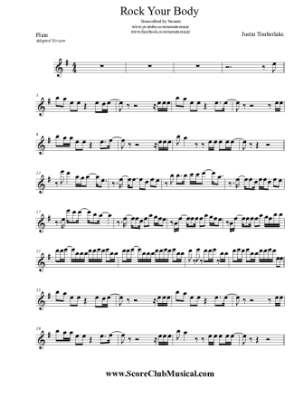 Justin Timberlake  score for Flute