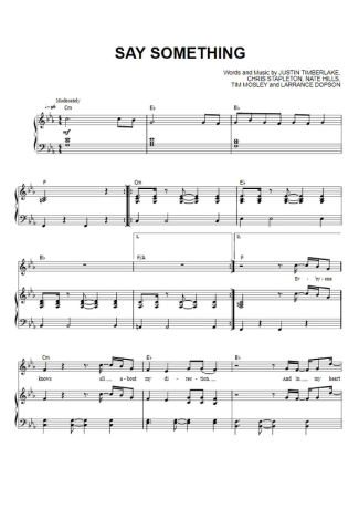 Justin Timberlake Say Something score for Piano