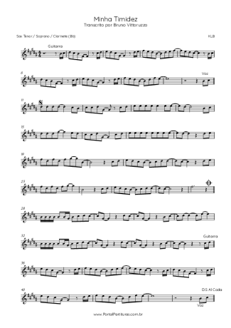 KLB Minha Timidez score for Tenor Saxophone Soprano (Bb)