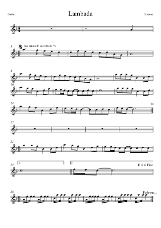 Kaoma Lambada score for Harmonica