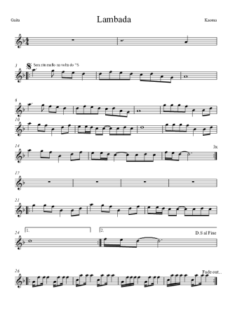 Kaoma Lambada score for Harmonica