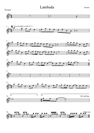 Kaoma Lambada score for Trumpet