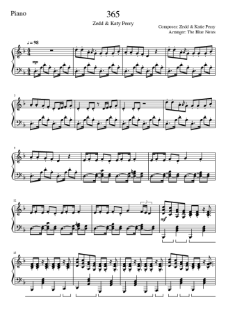Katy Perry 365 score for Piano