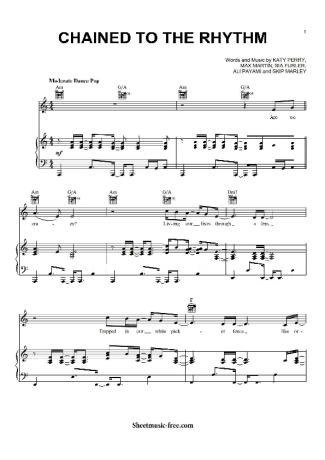 Katy Perry Chained To The Rhythm score for Piano