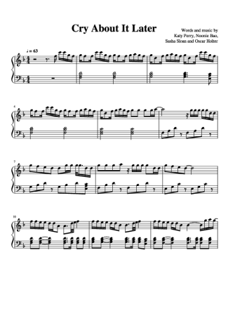 Katy Perry Cry About It Later score for Piano