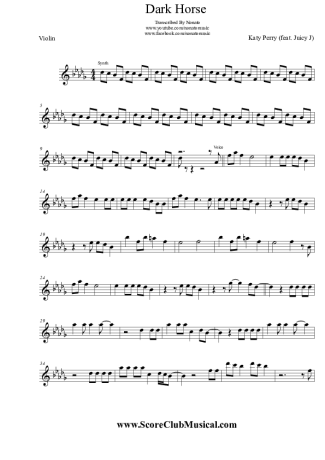 Katy Perry Dark Horse (feat. Juicy J) score for Violin