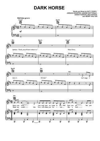 Katy Perry Dark Horse score for Piano