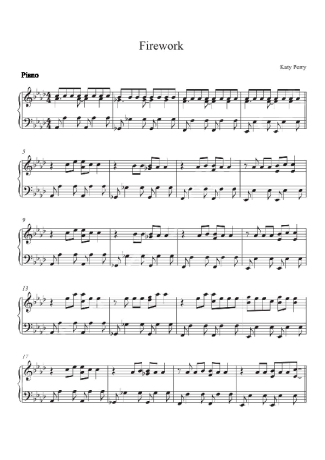 Katy Perry Firework score for Piano