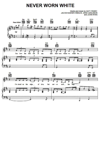 Katy Perry  score for Piano