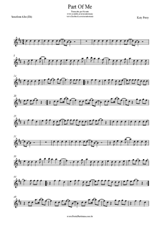 Katy Perry Part Of Me score for Alto Saxophone