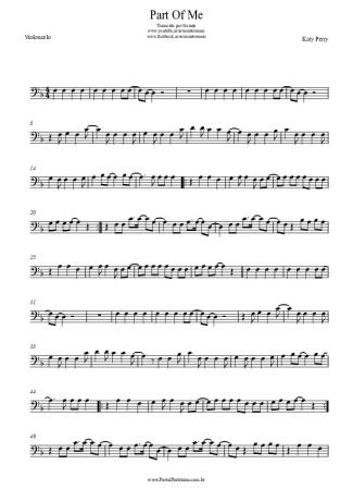 Katy Perry Part Of Me score for Cello