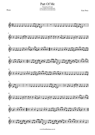 Katy Perry Part Of Me score for Flute