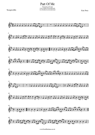 Katy Perry Part Of Me score for Trumpet