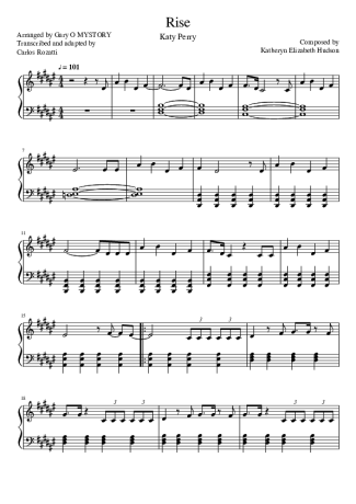 Katy Perry Rise score for Piano