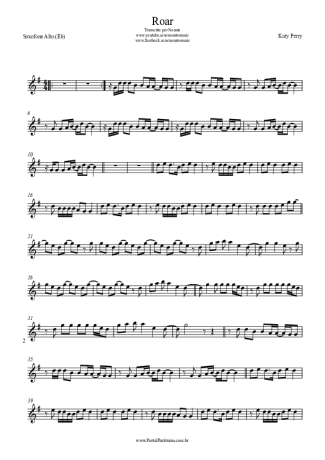 Katy Perry Roar score for Alto Saxophone