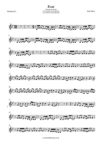Katy Perry Roar score for Clarinet (C)