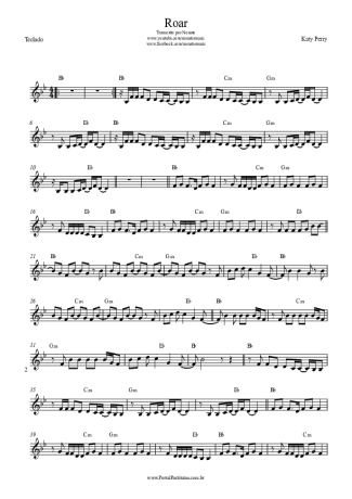 Katy Perry Roar score for Keyboard