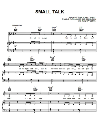 Katy Perry Small Talk score for Piano