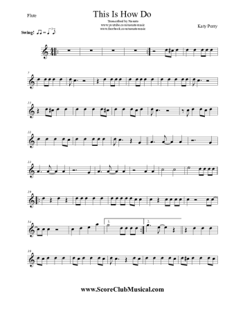 Katy Perry This Is How We Do score for Flute