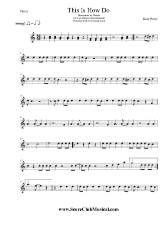 Katy Perry This Is How We Do score for Violin