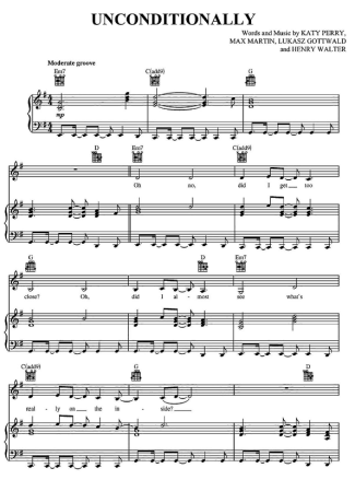 Katy Perry Unconditionally score for Piano