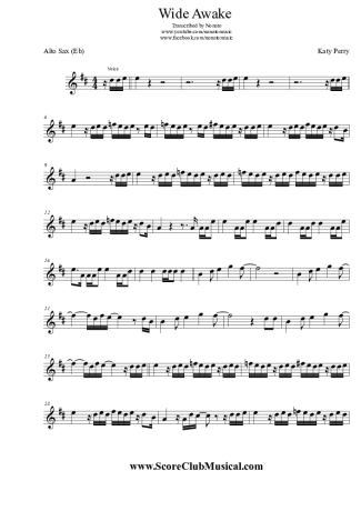 Katy Perry Wide Awake score for Alto Saxophone
