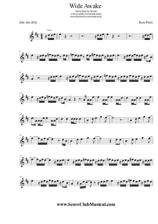 Katy Perry  score for Alto Saxophone