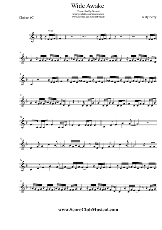 Katy Perry  score for Clarinet (C)