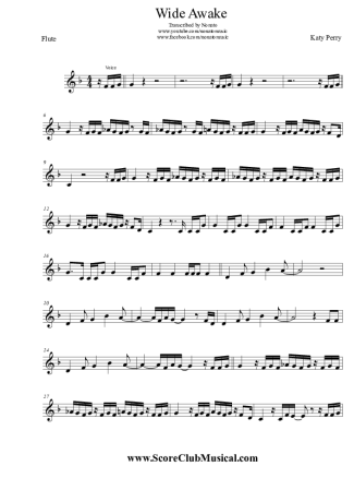 Katy Perry Wide Awake score for Flute