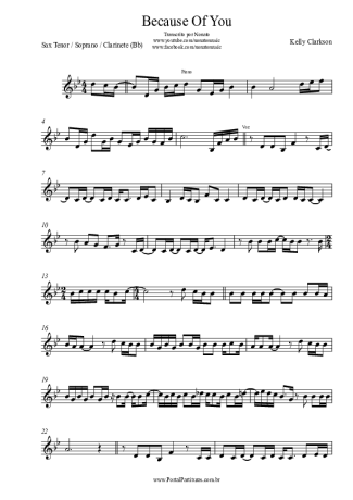 Kelly Clarkson  score for Clarinet (Bb)
