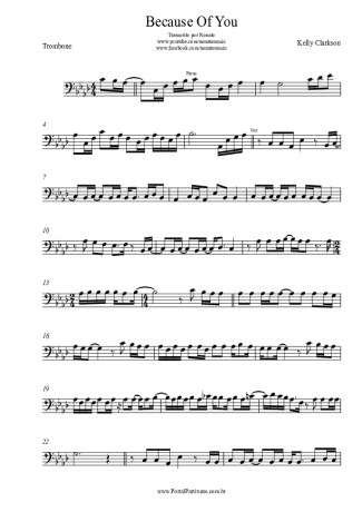 Kelly Clarkson  score for Trombone