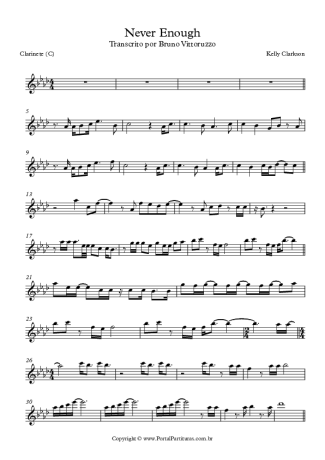 Kelly Clarkson  score for Clarinet (C)