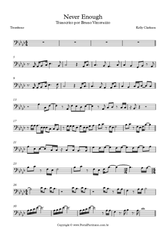 Kelly Clarkson Never Enough score for Trombone