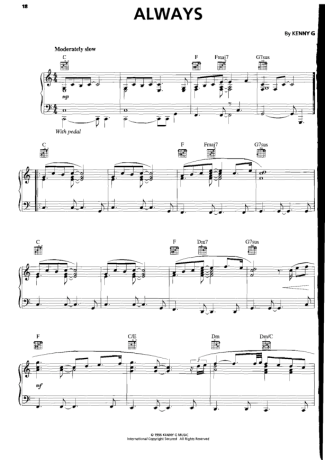 Kenny G  score for Piano