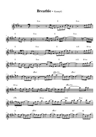 Kenny G Breathle score for Tenor Saxophone Soprano (Bb)