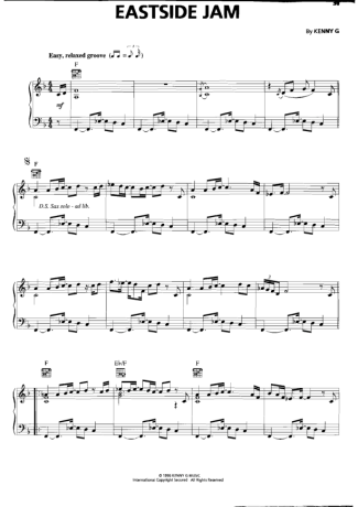 Kenny G Eastside Jam score for Piano