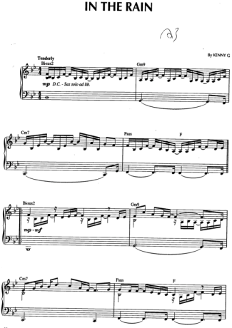 Kenny G In The Rain score for Piano