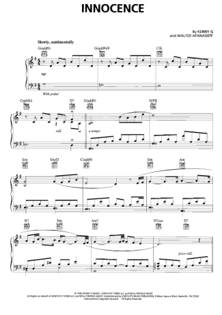 Kenny G  score for Piano