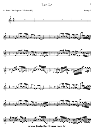 Kenny G Let Go score for Tenor Saxophone Soprano (Bb)