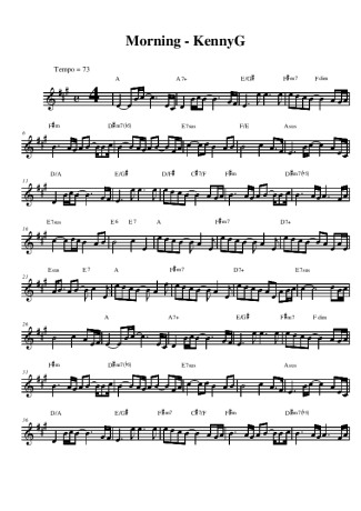 Kenny G Morning score for Alto Saxophone