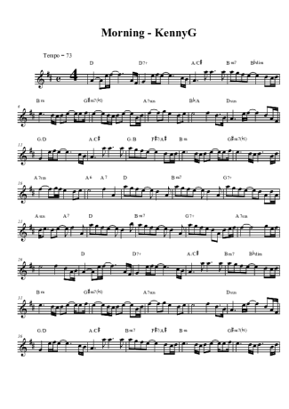 Kenny G Morning score for Tenor Saxophone Soprano (Bb)