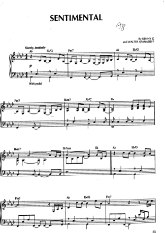 Kenny G Sentimental score for Piano