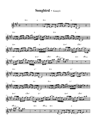 Kenny G Songbird score for Tenor Saxophone Soprano (Bb)
