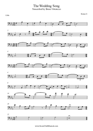 Kenny G The Wedding Song score for Cello