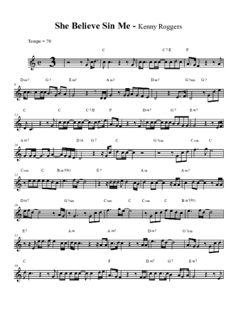Kenny Rogers She Believes In Me score for Clarinet (Bb)