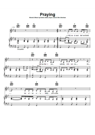 Kesha  score for Piano